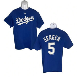 Men's Majestic Corey Seager Royal Los Angeles Dodgers Player #5 T-Shirt | Cotton